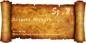 Szigeti Mirtill névjegykártya